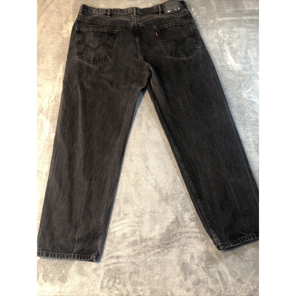 Levis 550 Jeans Mens 40x30 Black Relaxed Fit 100% Cotton Black Label